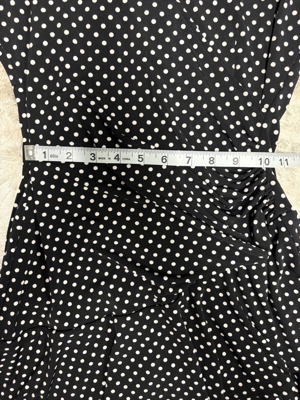 Elle Women’s Black Polka Dot Wrap Dress -A line - Picture 8 of 8
